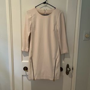 J. Crew cream shift dress with zipper details
